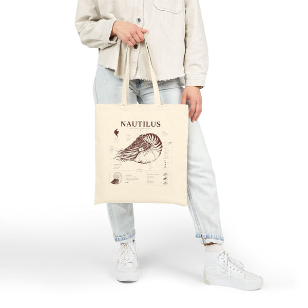 Nautilus Anatomy Tote Bag – Vintage Nautical Illustration Eco Shopper