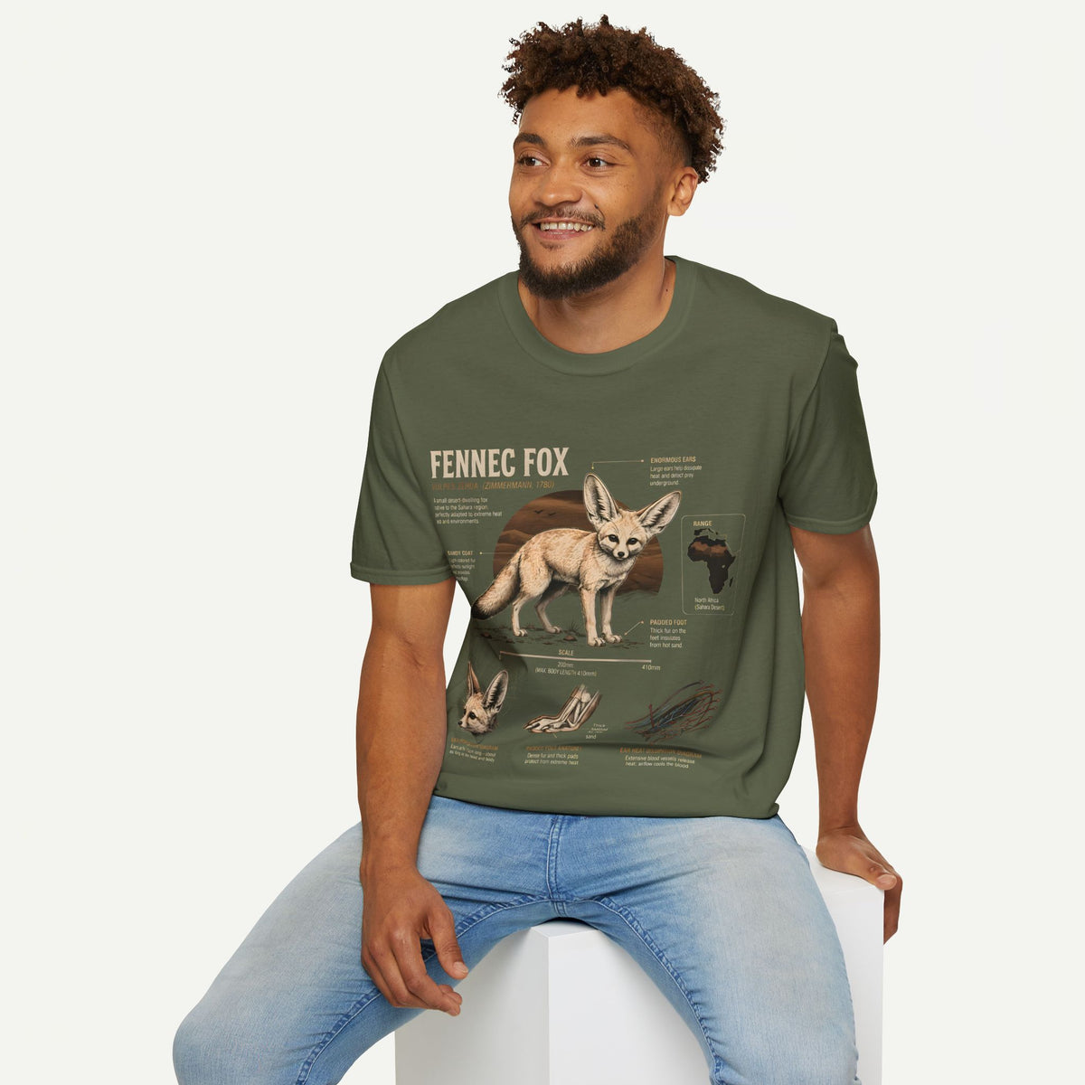 Fennec Fox Anatomy Tee — Illustrated Desert Fox Graphic T-Shirt