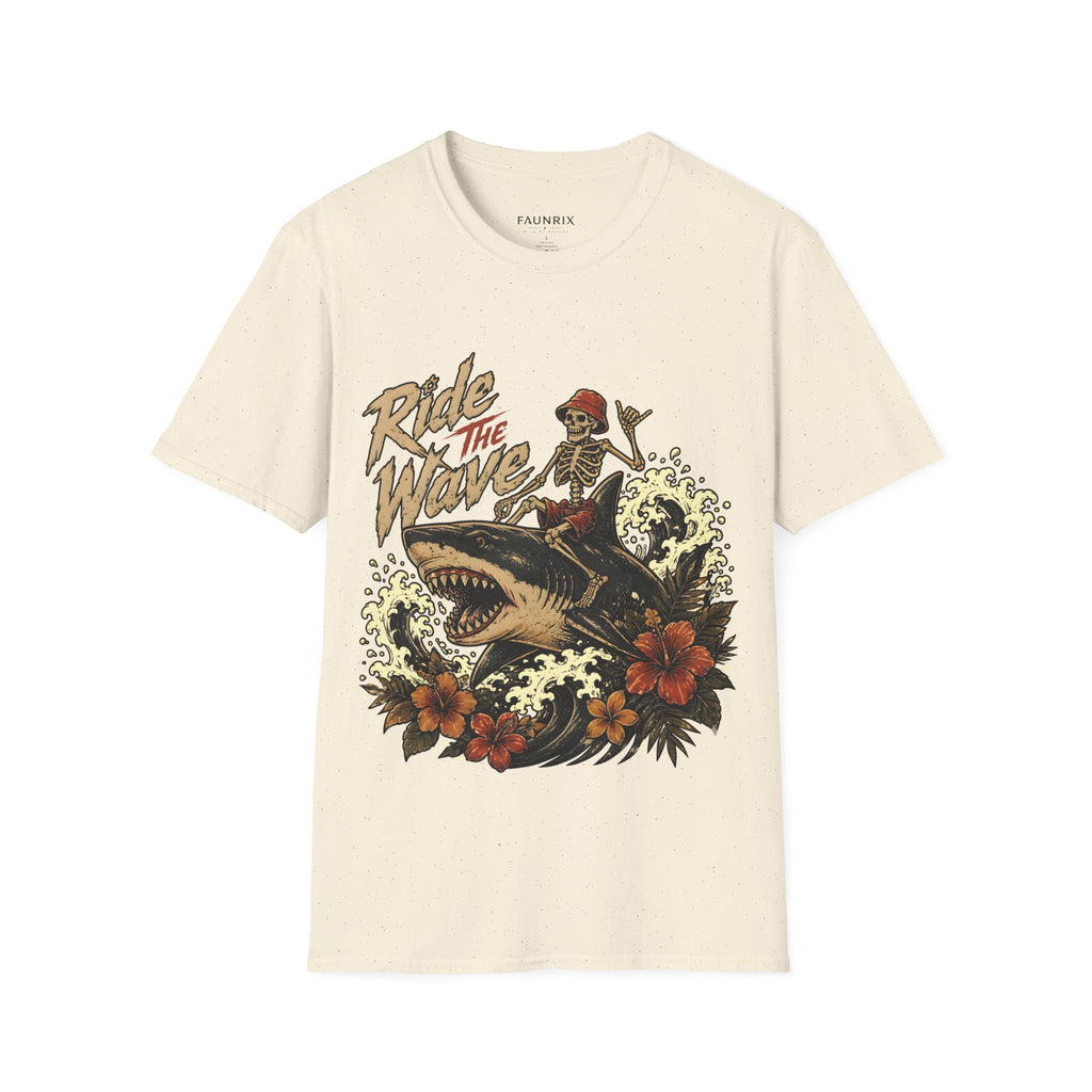 Ride The Wave Surf Skeleton T-Shirt — Vintage Beach Skull Tee