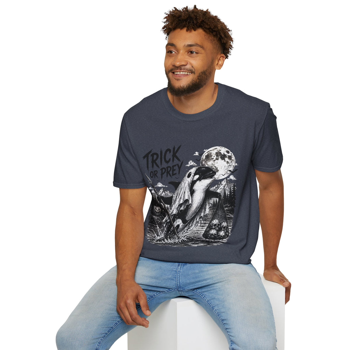 T-Shirt — Trick or Prey Halloween Orca Tee