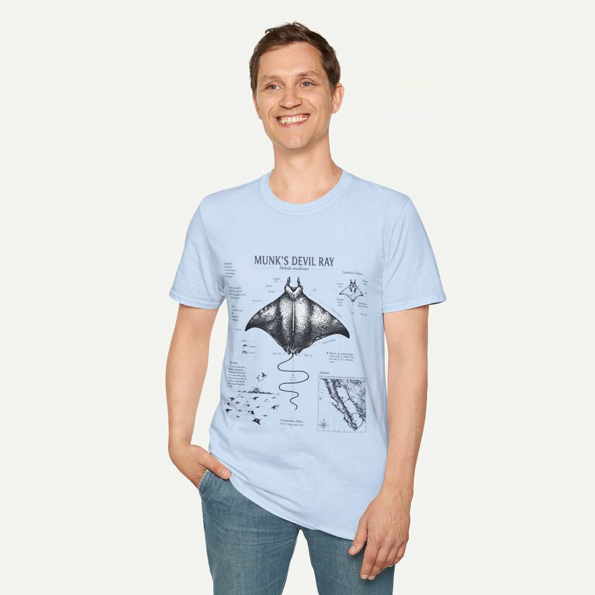 Munk's Devil Ray Anatomy Tee — Vintage Marine Life Illustration T-Shirt