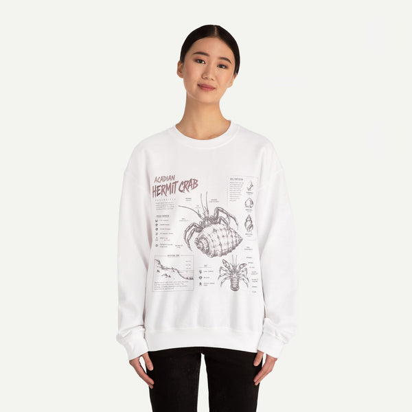 Hermit Crab Anatomy Sweatshirt — Acadian Hermit Crab Illustration