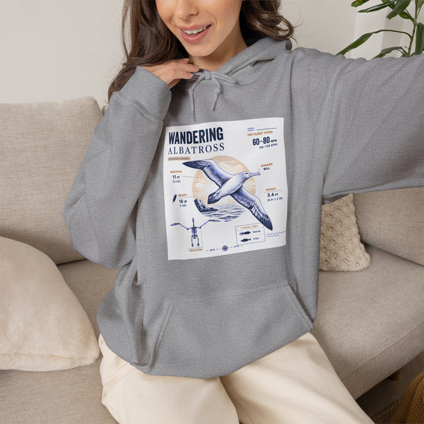Wandering Albatross Hoodie — Illustrated Sea Bird Anatomy Pullover