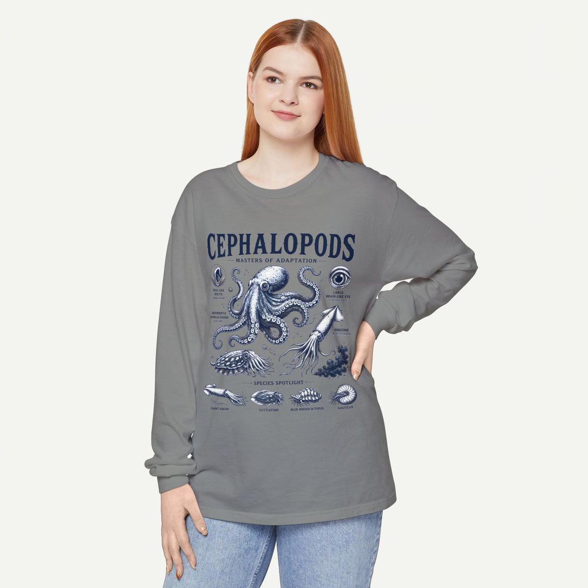 Cephalopods Illustration Long Sleeve Tee