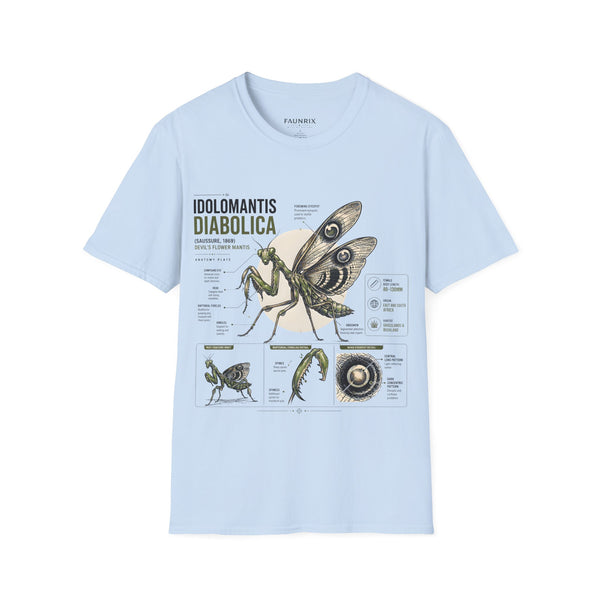 Praying Mantis Botanical Anatomy T-Shirt — Mantis Taxonomy Graphic Tee