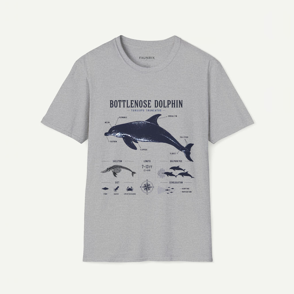 Bottlenose Dolphin Anatomy Tee – Illustrated Marine Life T-Shirt