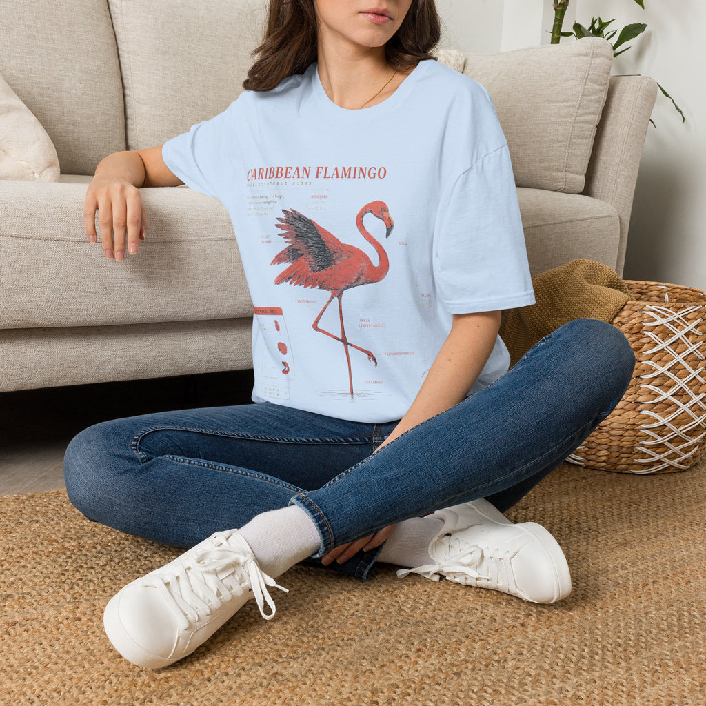 Flamingo Anatomy T-shirt — "Caribbean Flamingo" Vintage Tropical Tee