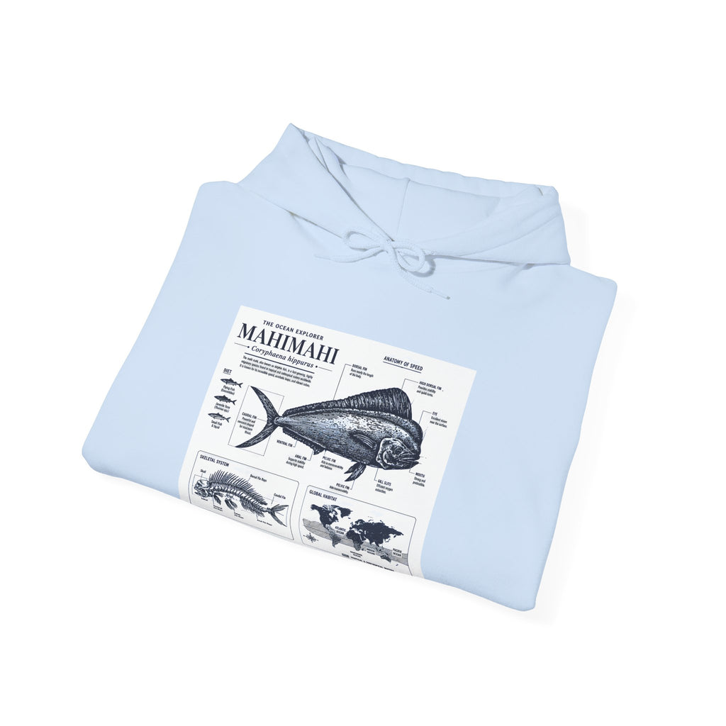 Mahi Mahi Fish Anatomy Hoodie — Illustrated Marine Biology Pullover