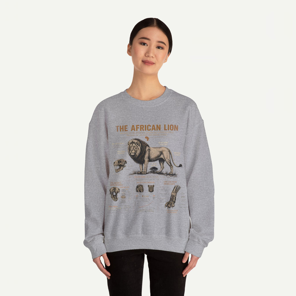 African Lion Anatomy Crewneck Sweatshirt