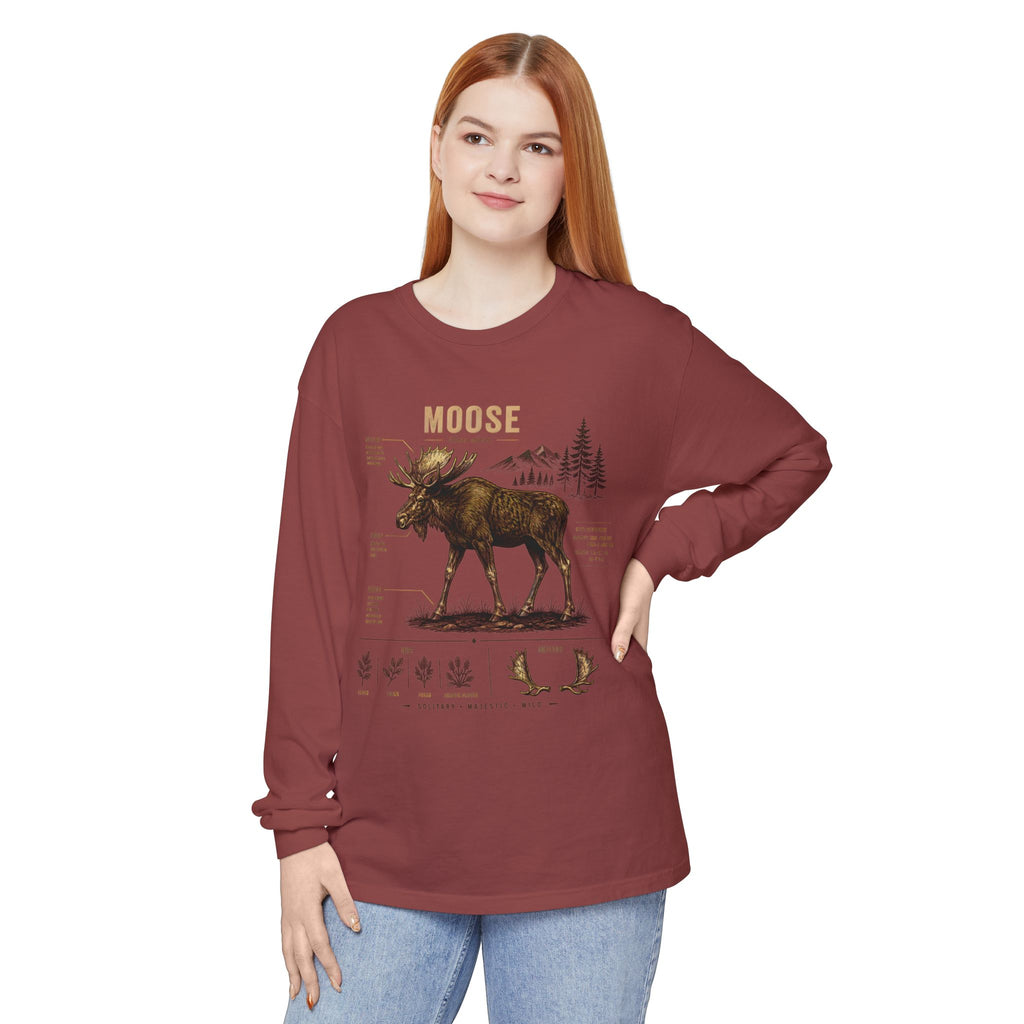 Moose Anatomy Long Sleeve Shirt — Wildlife Nature Tee