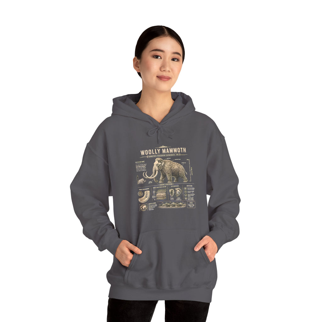 Woolly Mammoth Diagram Hoodie — Vintage Natural History Graphic Sweatshirt