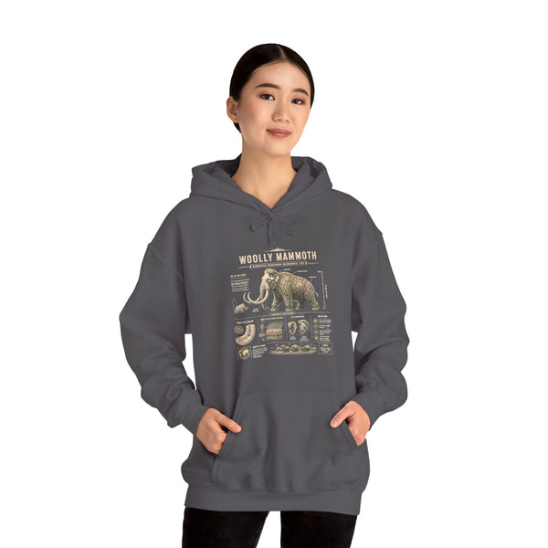 Woolly Mammoth Diagram Hoodie — Vintage Natural History Graphic Sweatshirt