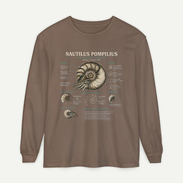 Nautilus Pompilius Anatomy Long Sleeve Tee — Vintage Marine Science Shirt