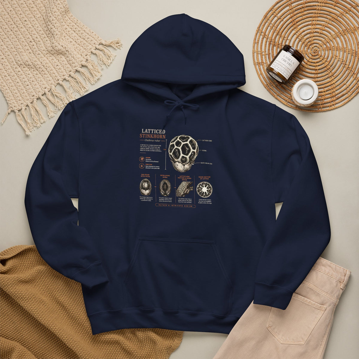 Hoodie — Mushroom Anatomy Chart Graphic Hoodie