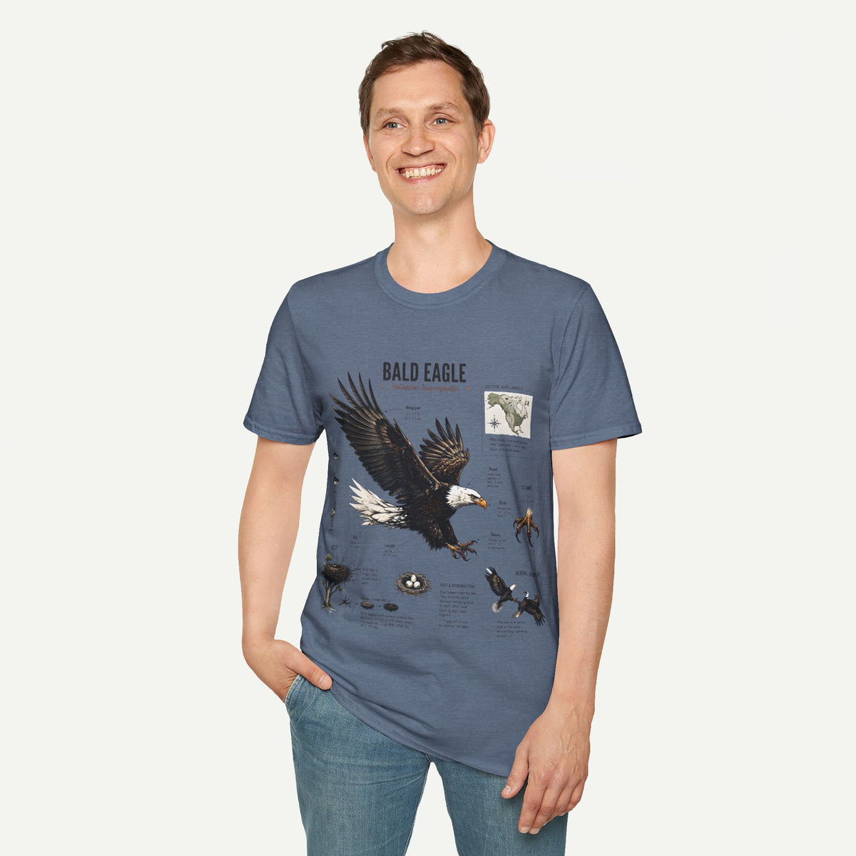 Bald Eagle Anatomy Field Guide T-Shirt