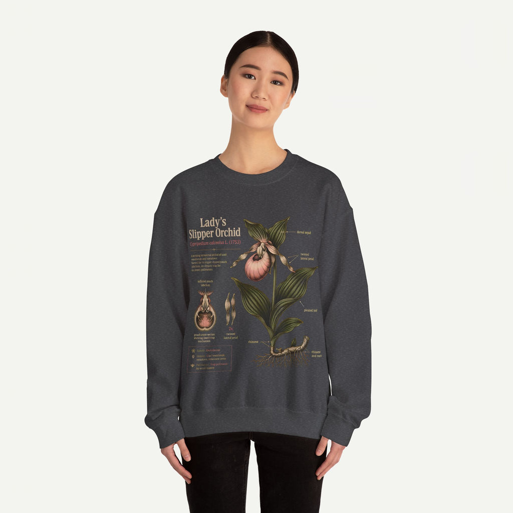 Lady's Slipper Orchid Botanical Sweatshirt