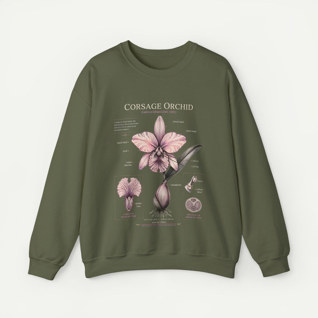 Corsage Orchid Sweatshirt — Botanical Anatomy Floral Crewneck