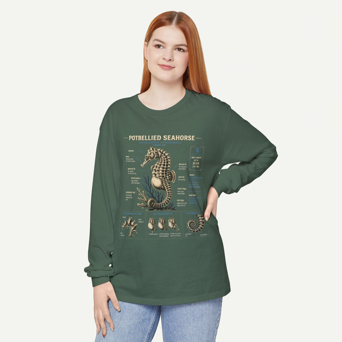 Seahorse Anatomy Long Sleeve Tee