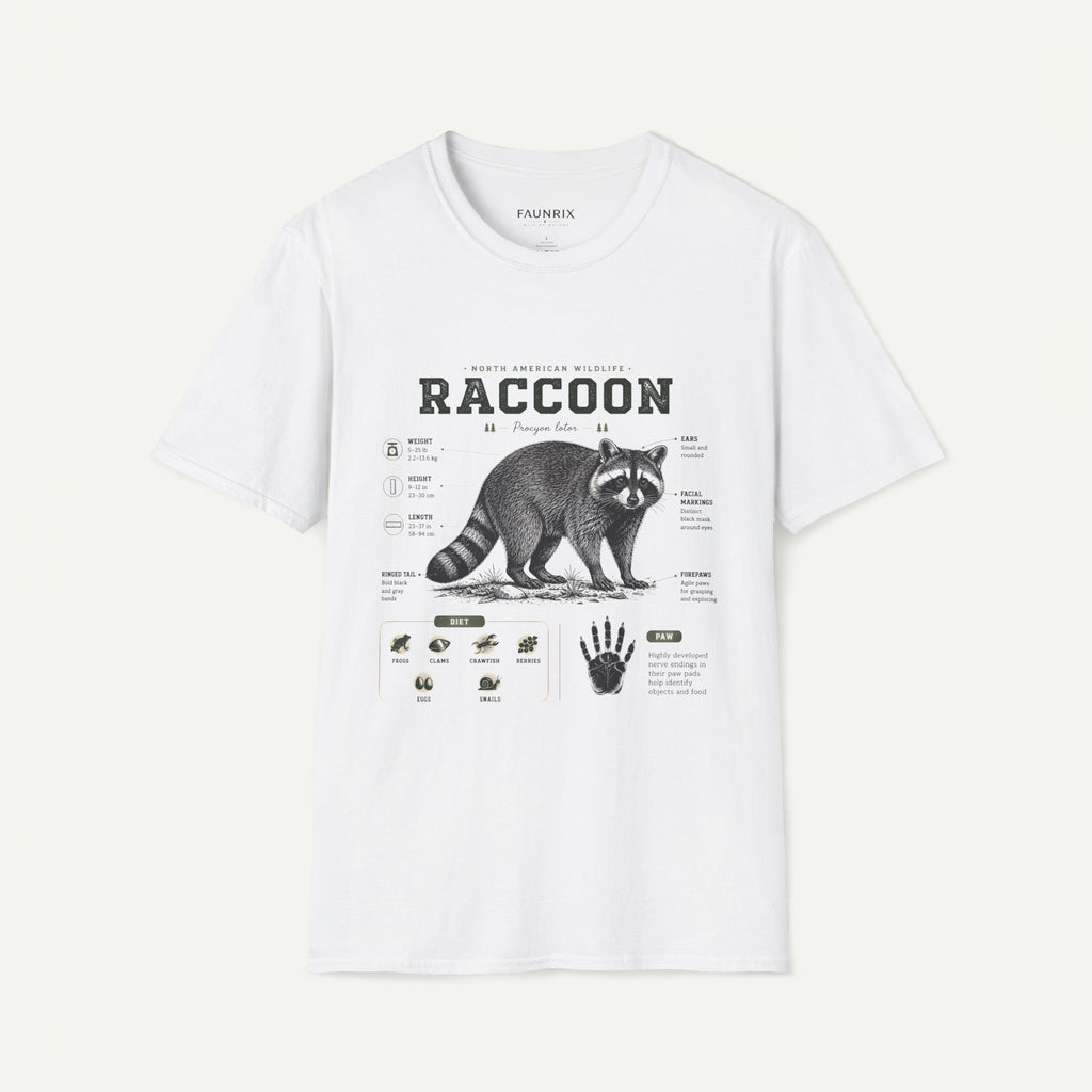 Raccoon Anatomy T-Shirt — North American Wildlife Graphic Tee