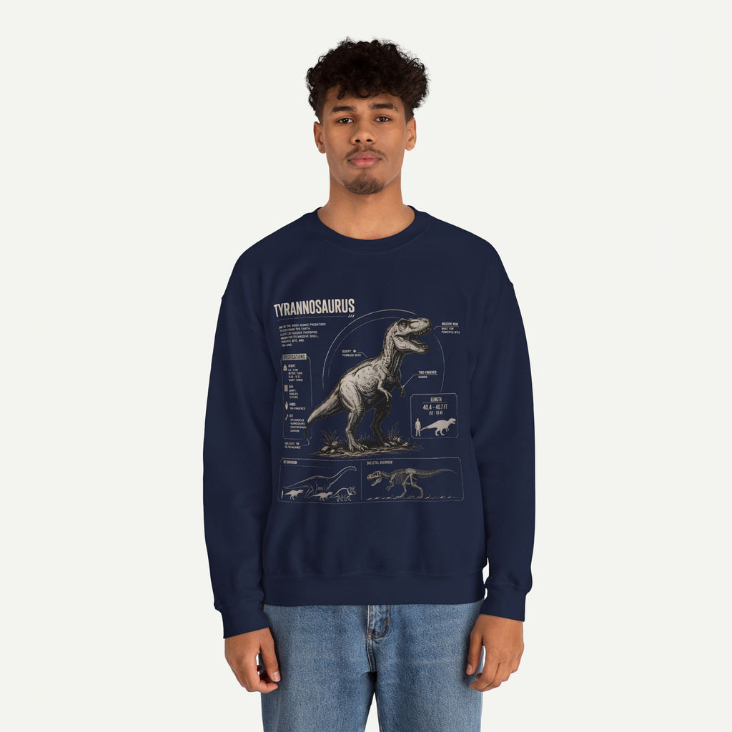 Tyrannosaurus Anatomy Sweatshirt — Vintage Dino Diagram Pullover