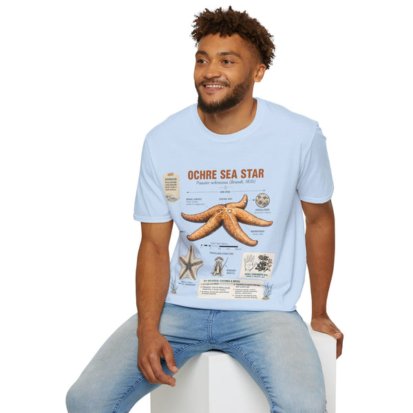 Sea Star Anatomy T-Shirt — Ochre Starfish Illustration Tee