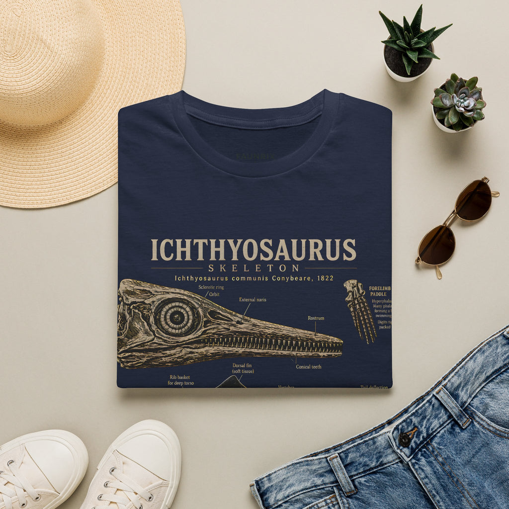 Ichthyosaurus Fossil Illustration T-Shirt