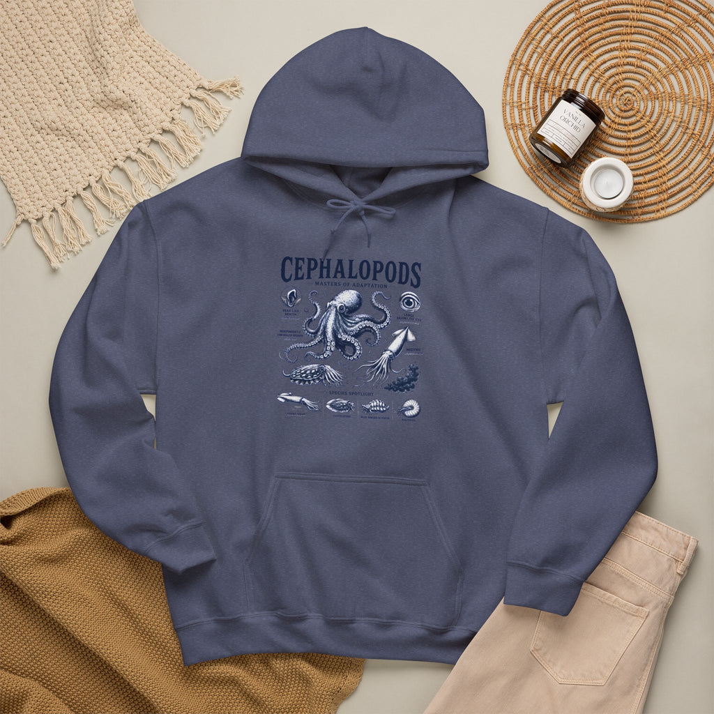 Cephalopods Hoodie — Vintage Marine Octopus Illustration Sweatshirt