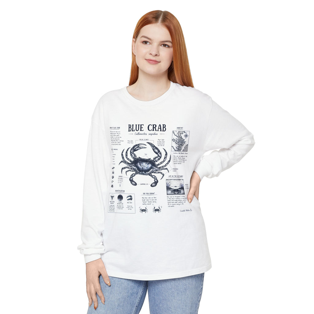 Blue Crab Anatomy Long Sleeve T-Shirt