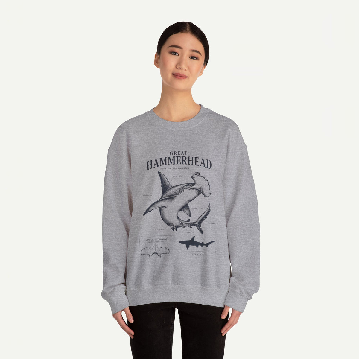 Hammerhead Shark Sweatshirt – Great Hammerhead Illustration