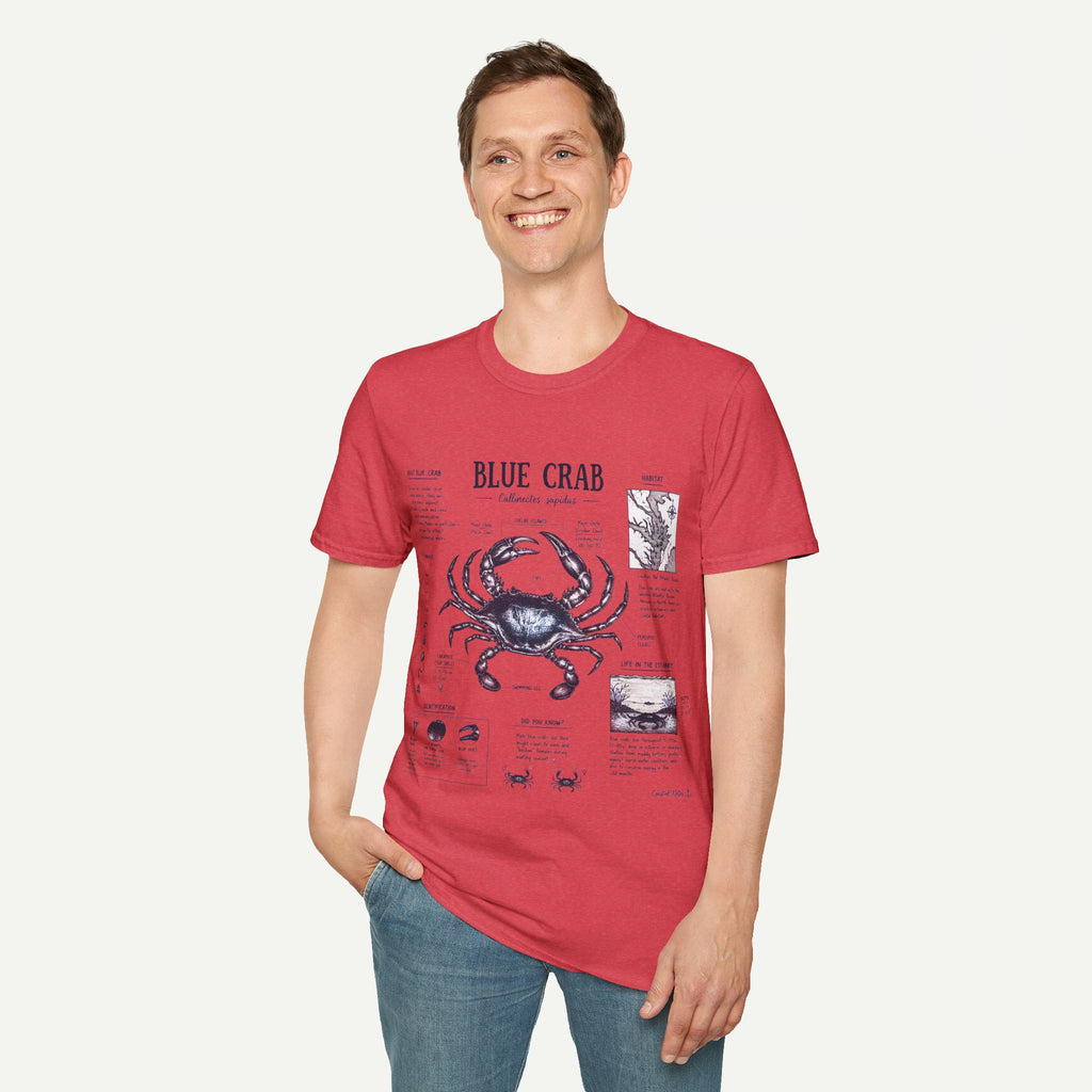 Blue Crab Anatomy T-Shirt — Nautical Vintage Marine Illustration Tee