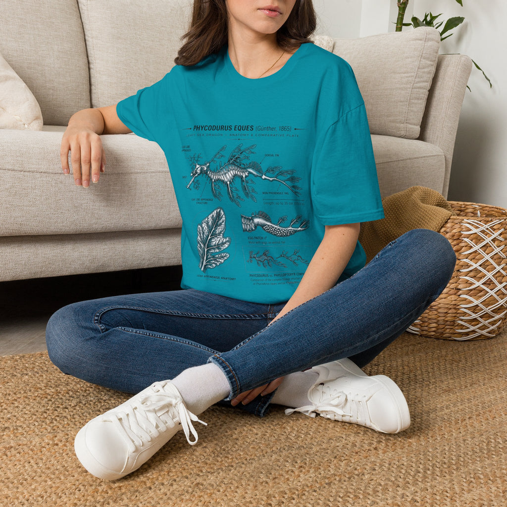 Sea Dragon Anatomy T-Shirt — Phycodurus Eques Botanical Illustration Tee