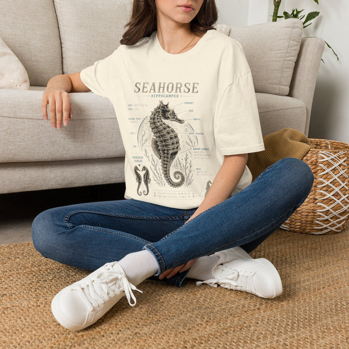 Seahorse Anatomy Tee — Vintage Marine Biology T-Shirt