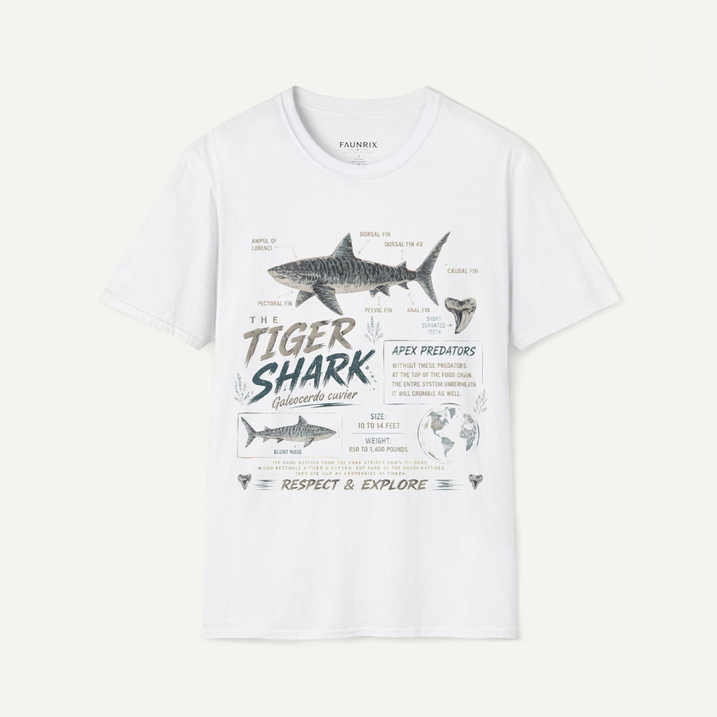 Tiger Shark Anatomy Tee — Vintage Apex Predator Graphic T-Shirt