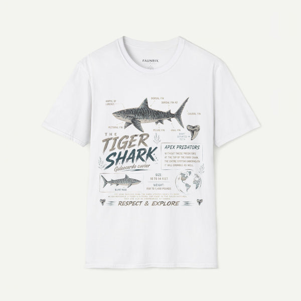 Tiger Shark Anatomy Tee — Vintage Apex Predator Graphic T-Shirt