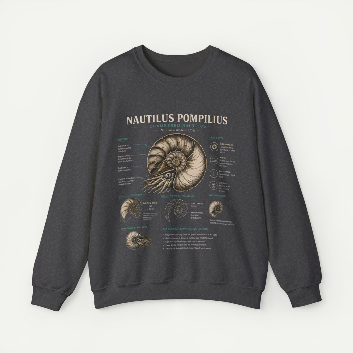 Nautilus Pompilius Anatomy Crewneck Sweatshirt