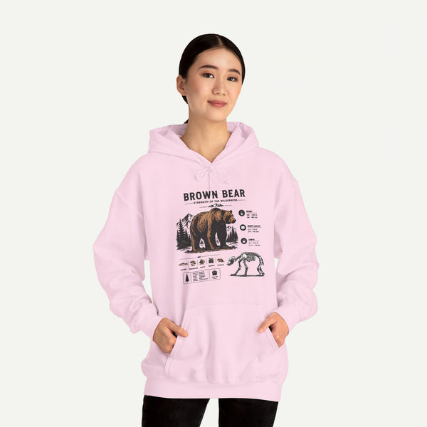 Brown Bear Anatomy Hoodie — Vintage Wildlife Graphic Sweatshirt