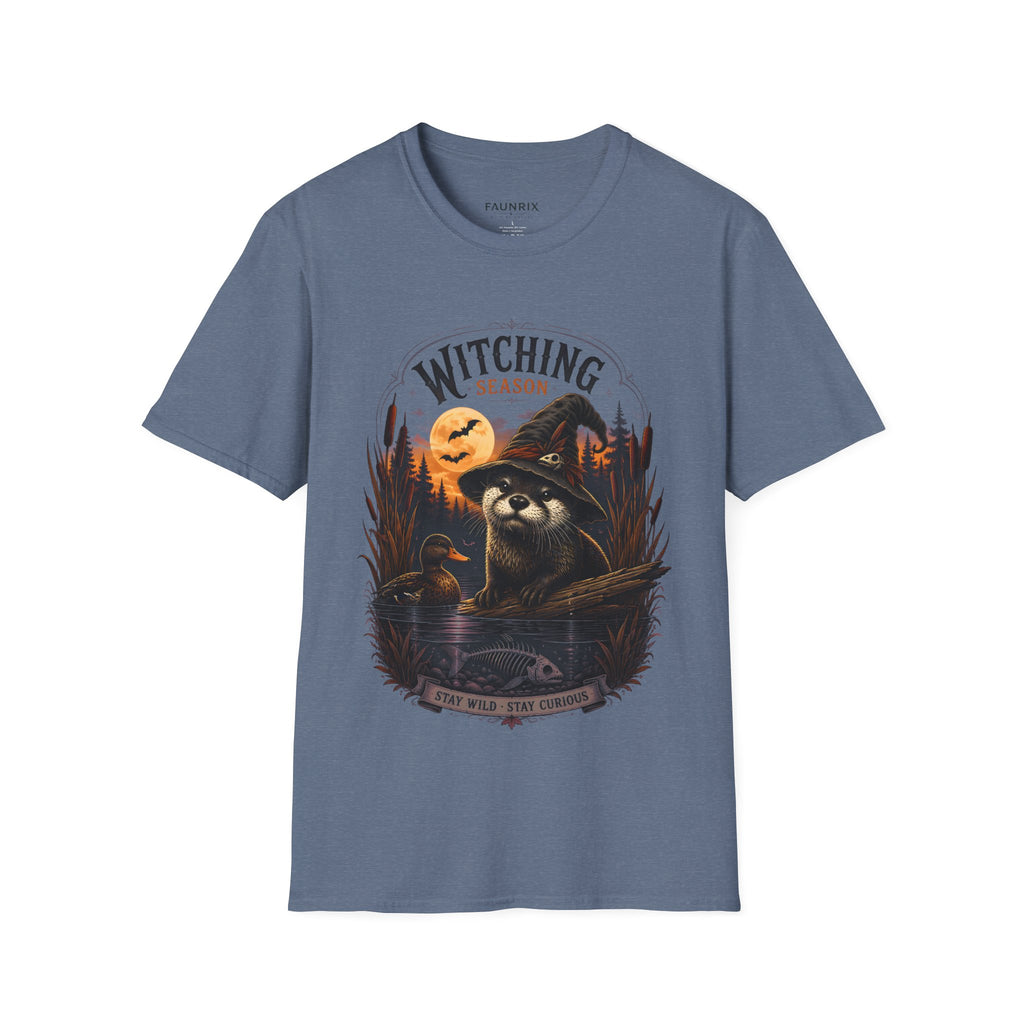 Witching Season T-Shirt — Halloween Witch Raccoon Graphic Tee