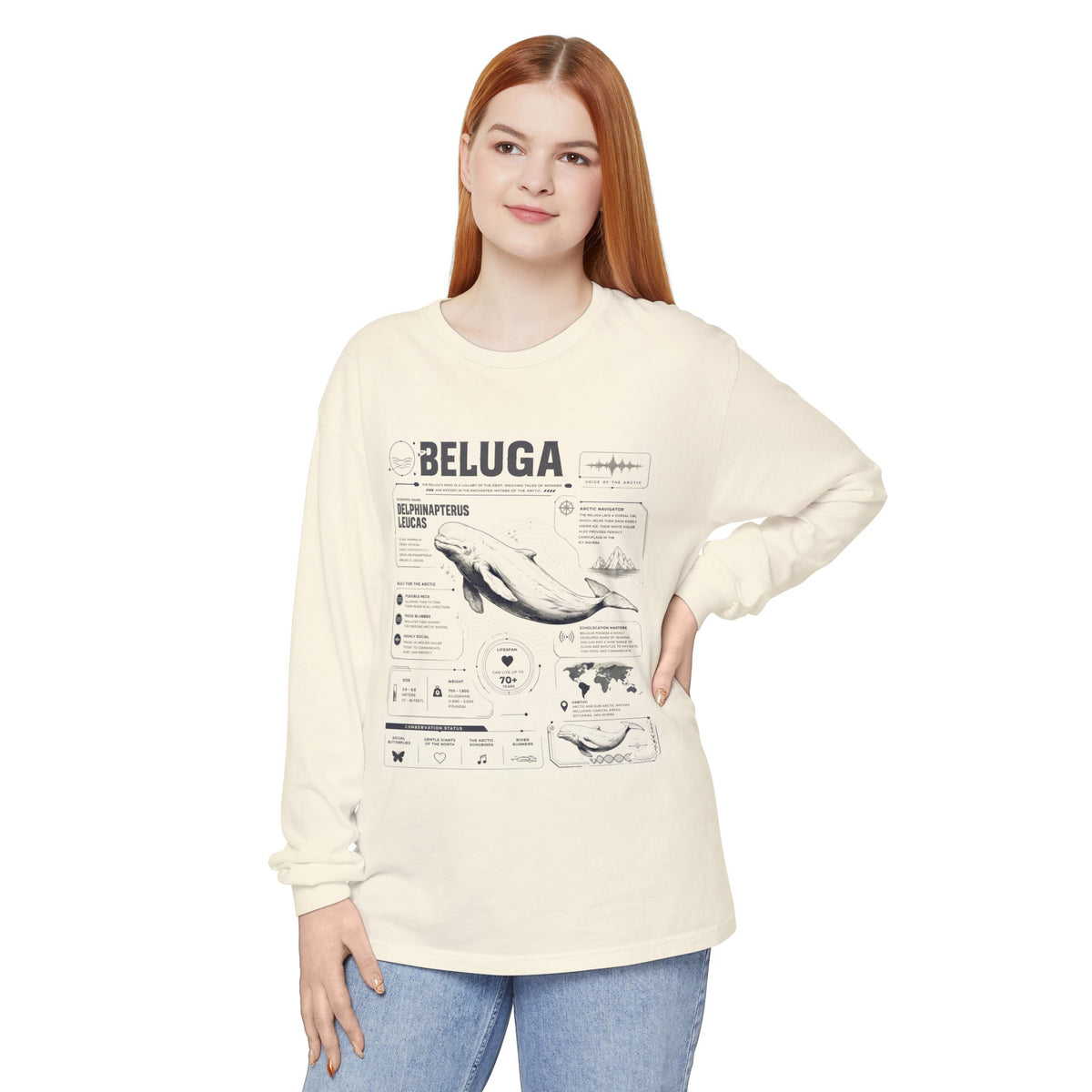 Beluga Whale Anatomy Long Sleeve Tee