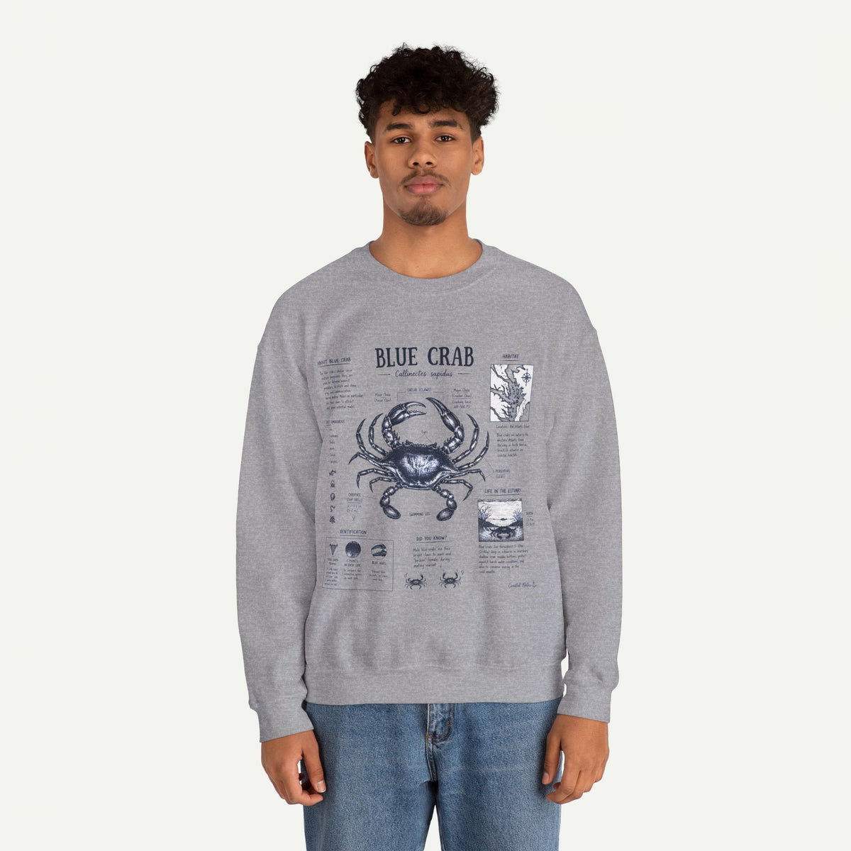 Blue Crab Anatomy Sweatshirt