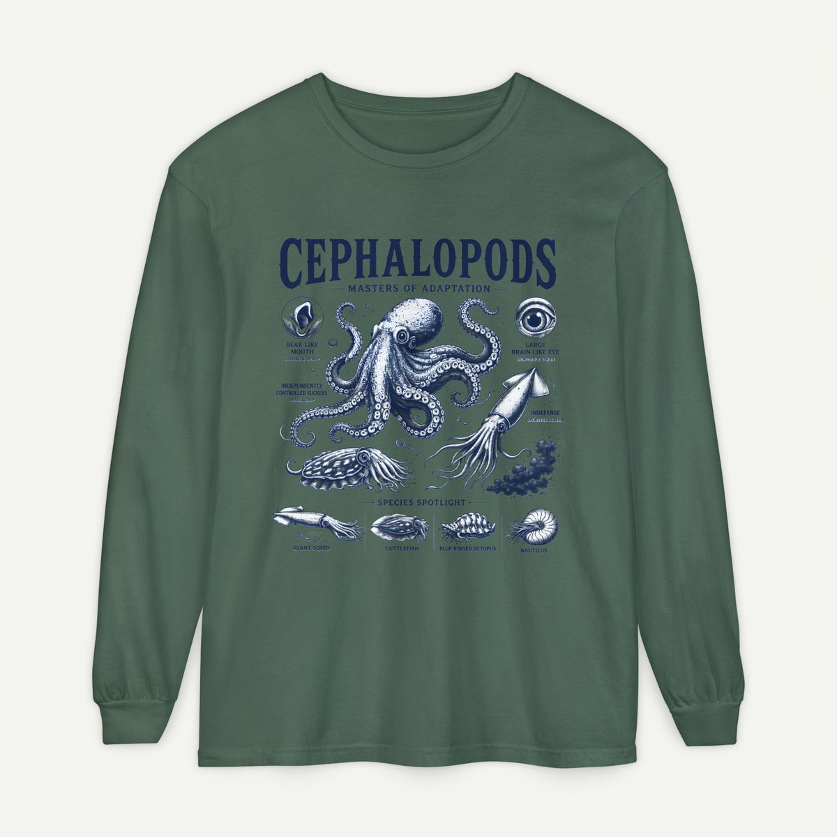 Cephalopods Illustration Long Sleeve Tee