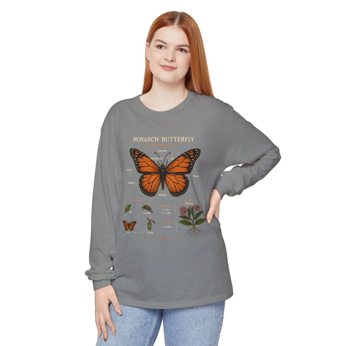Monarch Butterfly Anatomy Long Sleeve Tee