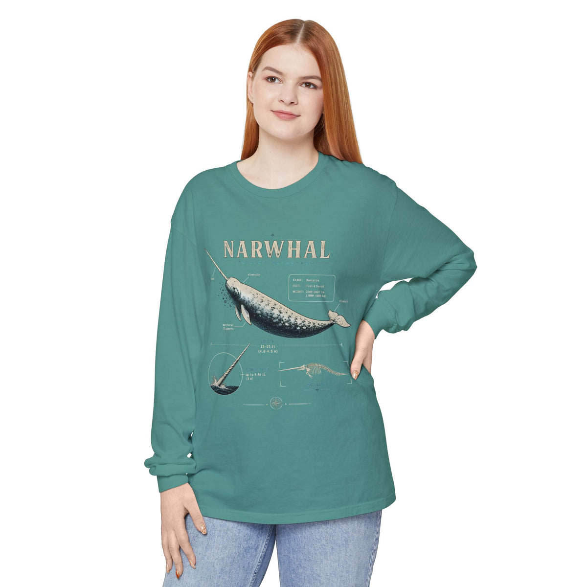 Narwhal Anatomy Long Sleeve Tee