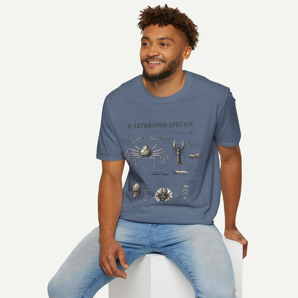 Arthropod Species Graphic Anatomy T-Shirt — 6 Detailed Arthropod Illustrations