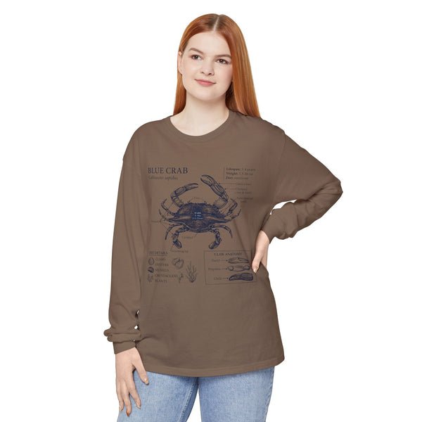 Blue Crab Anatomy Long Sleeve Tee