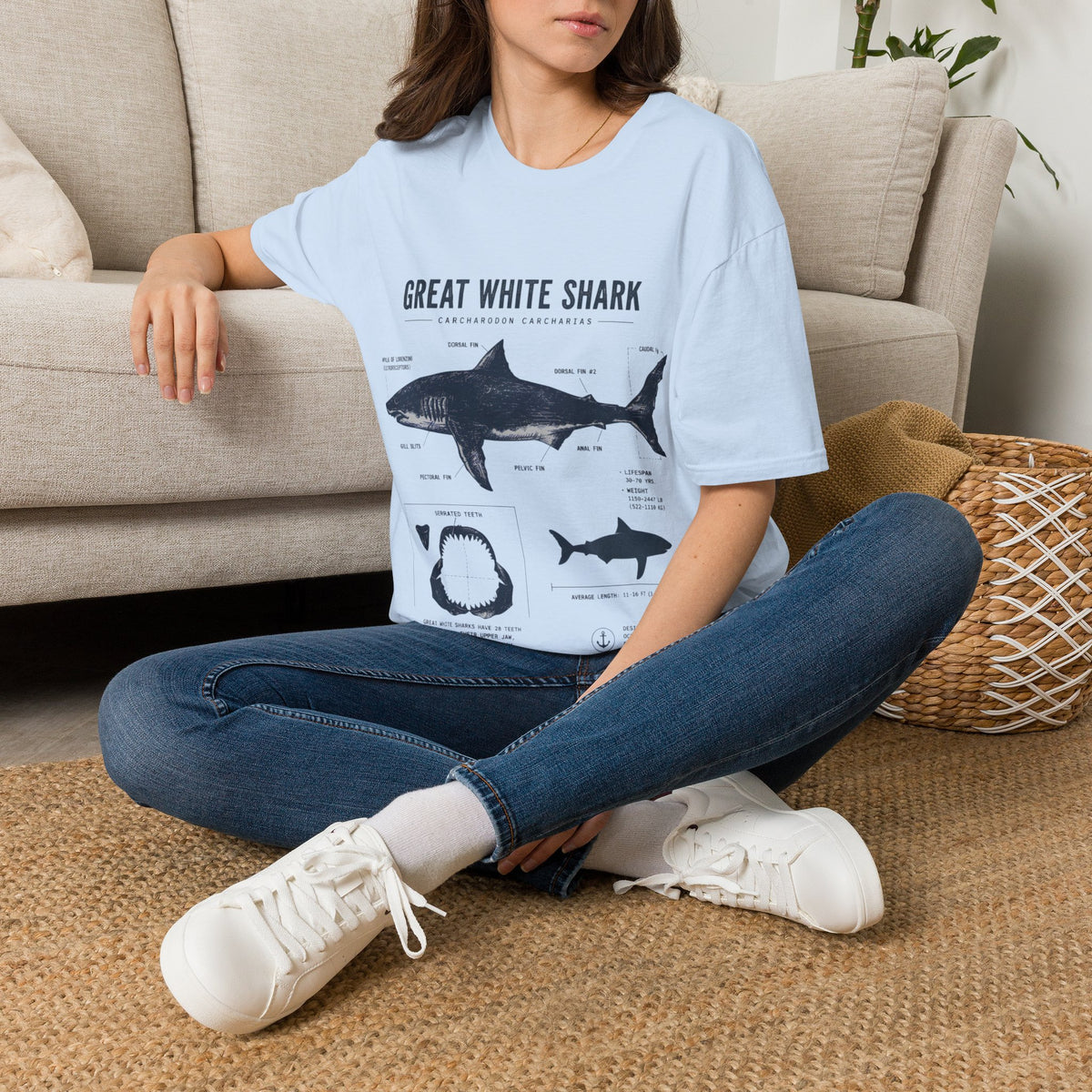 Great White Shark Anatomy T-shirt