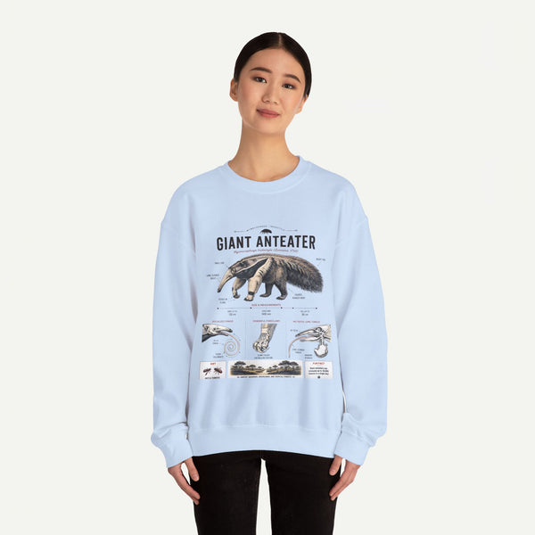 Giant Anteater Anatomy Crewneck Sweatshirt – Vintage Wildlife Anatomy Illustration