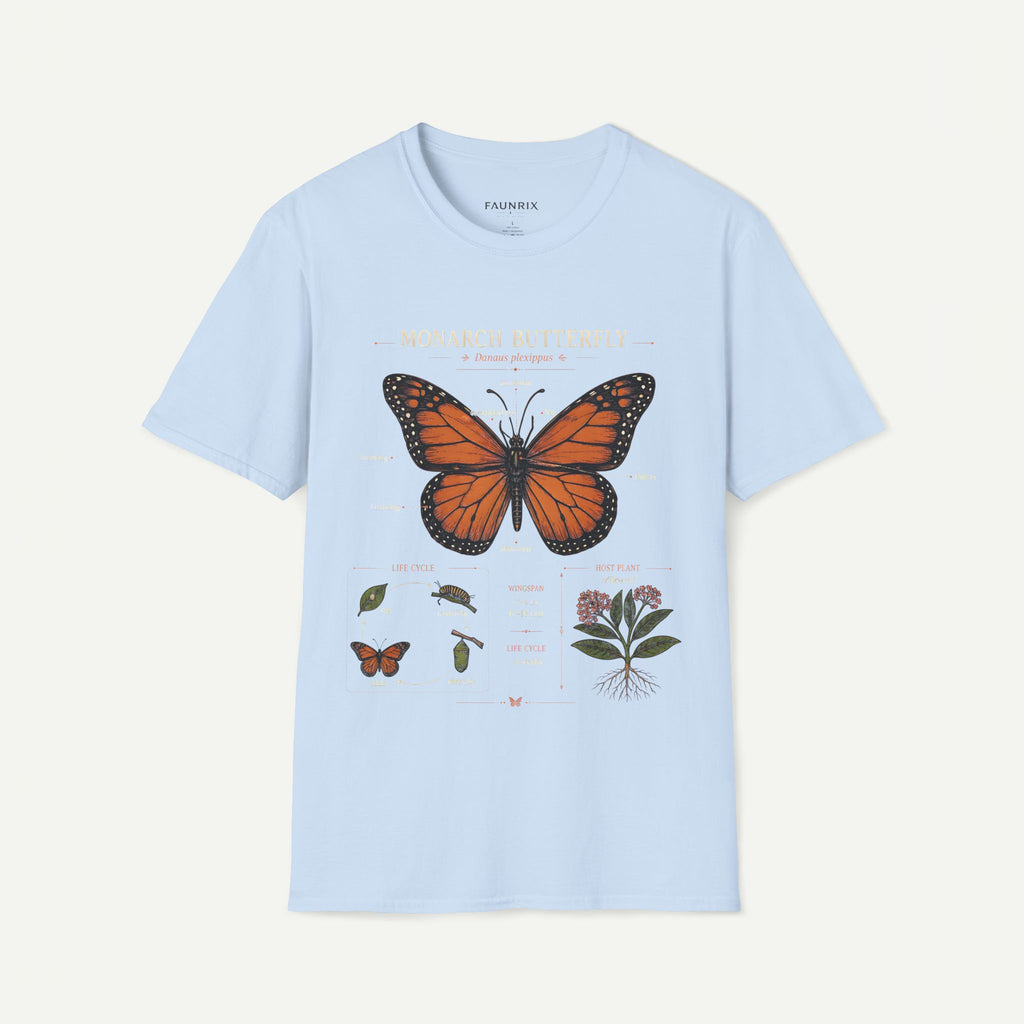Monarch Butterfly Anatomy T-Shirt — Vintage Nature Illustration Tee