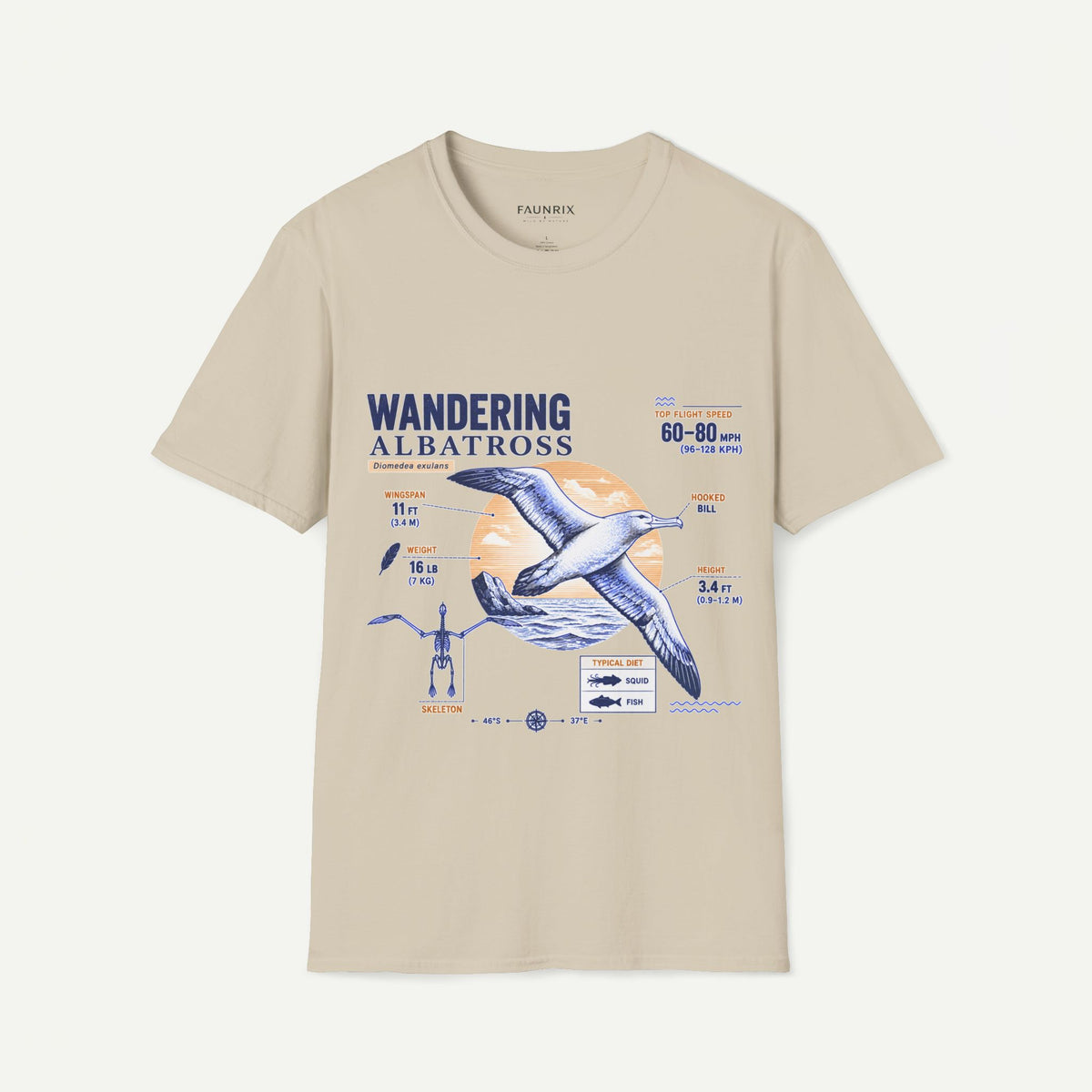Wandering Albatross Anatomy T-Shirt — Vintage Seabird Graphic Tee