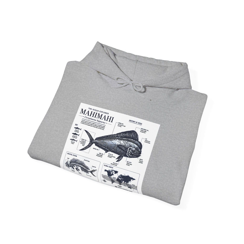Mahi Mahi Fish Anatomy Hoodie — Illustrated Marine Biology Pullover