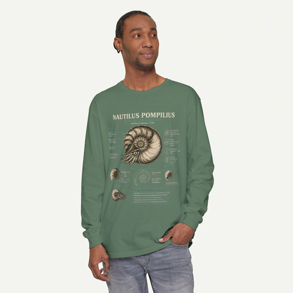 Nautilus Pompilius Anatomy Long Sleeve Tee — Vintage Marine Science Shirt